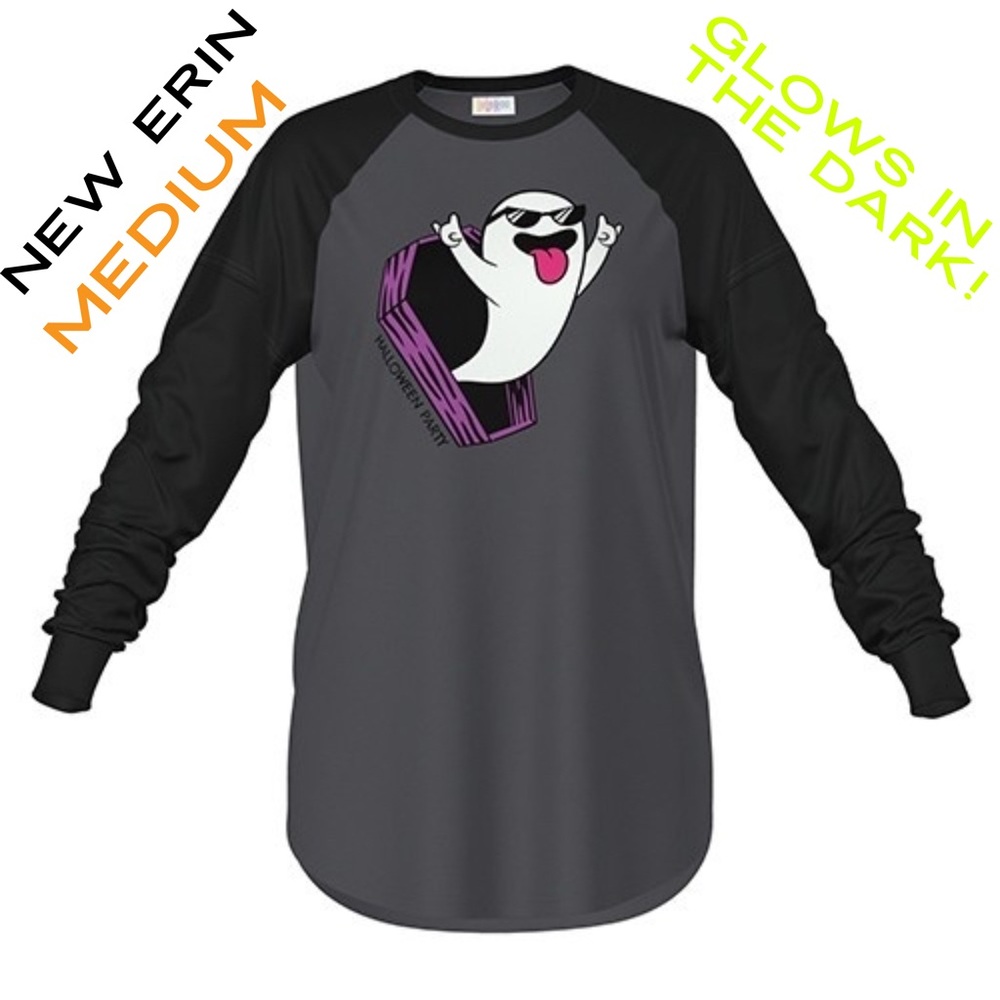 LuLaRoe Glow-in-the-Dark Ghost Long Sleeve Shirt Erin Medium Uni-sex
